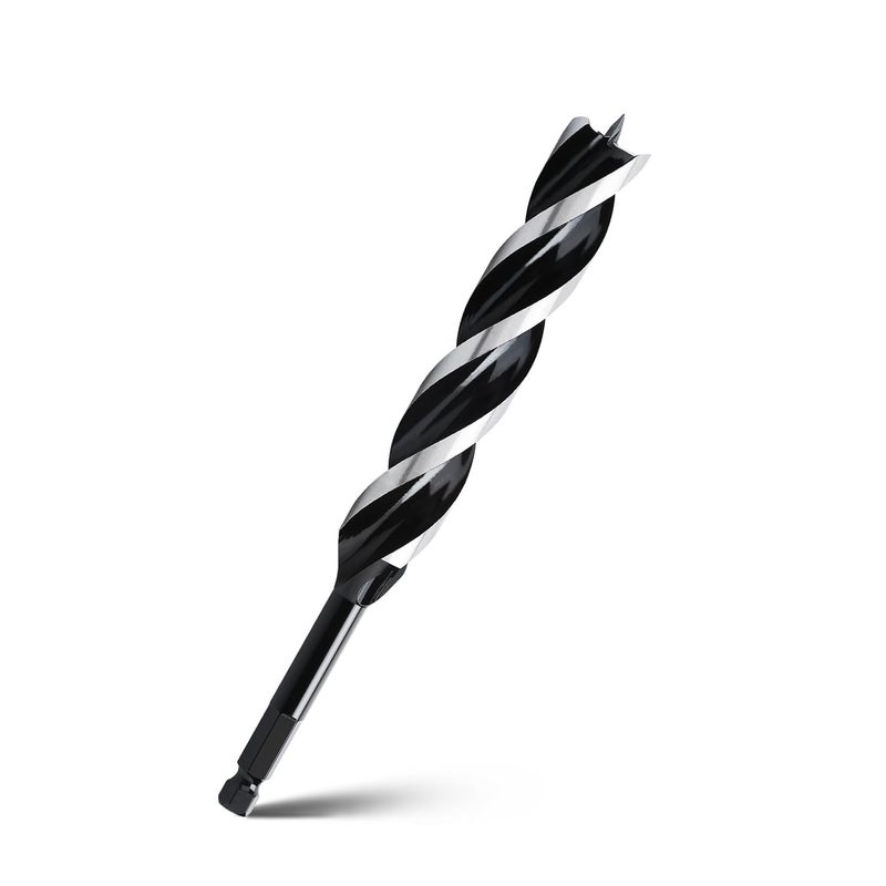 WOBLLMX 1" x 10" Auger Drill Bit for Wood, Hex Shank Tri Flute Ship Auger Long Drill Bit for Soft and Hard Wood,Tree Stump,Plastic,Drywall and Composite Materials - Image 1